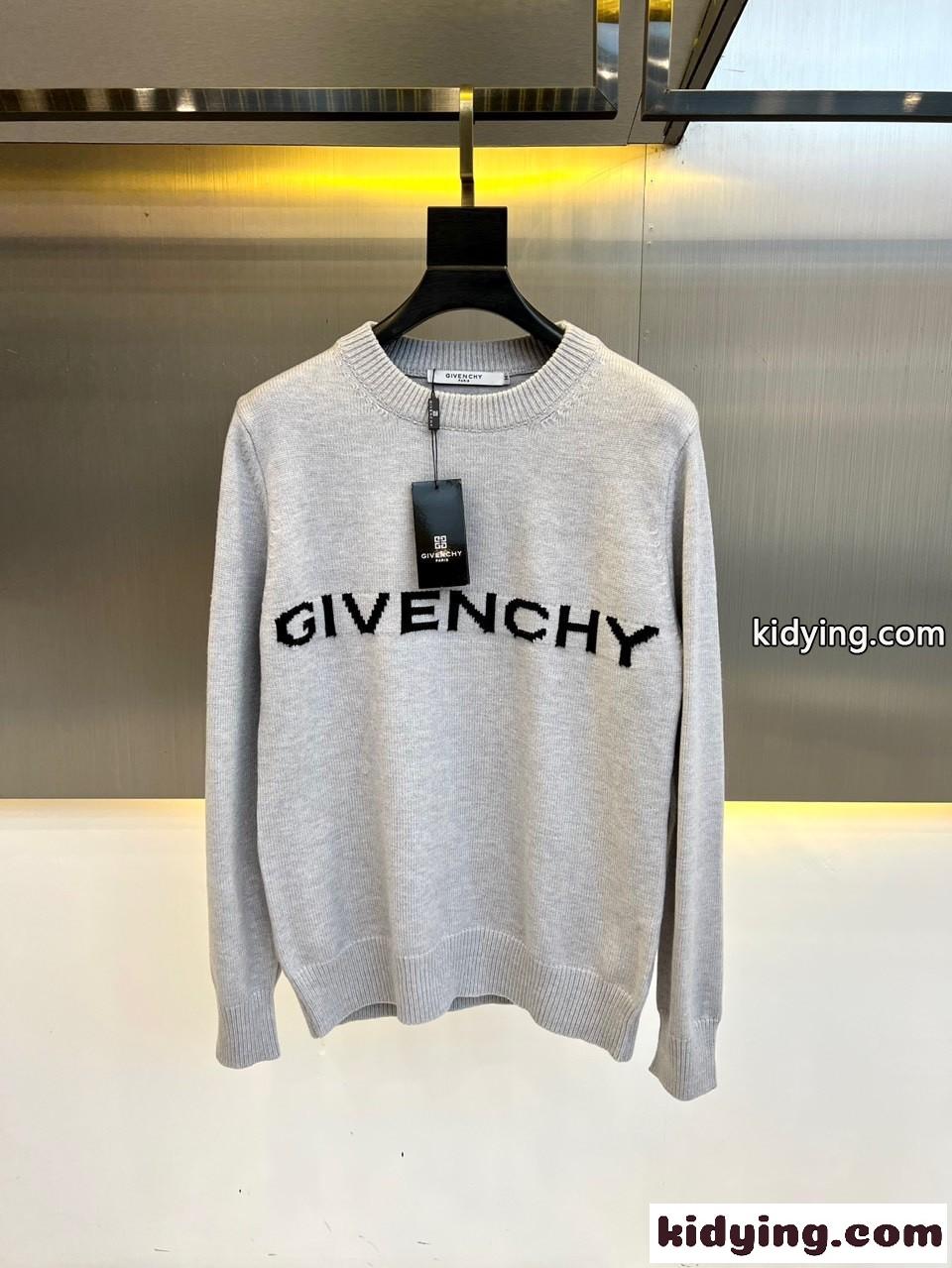 Disney x Givenchy ミッキー ロゴ クルーネック ジバンシィ セーター コピー グレー-0