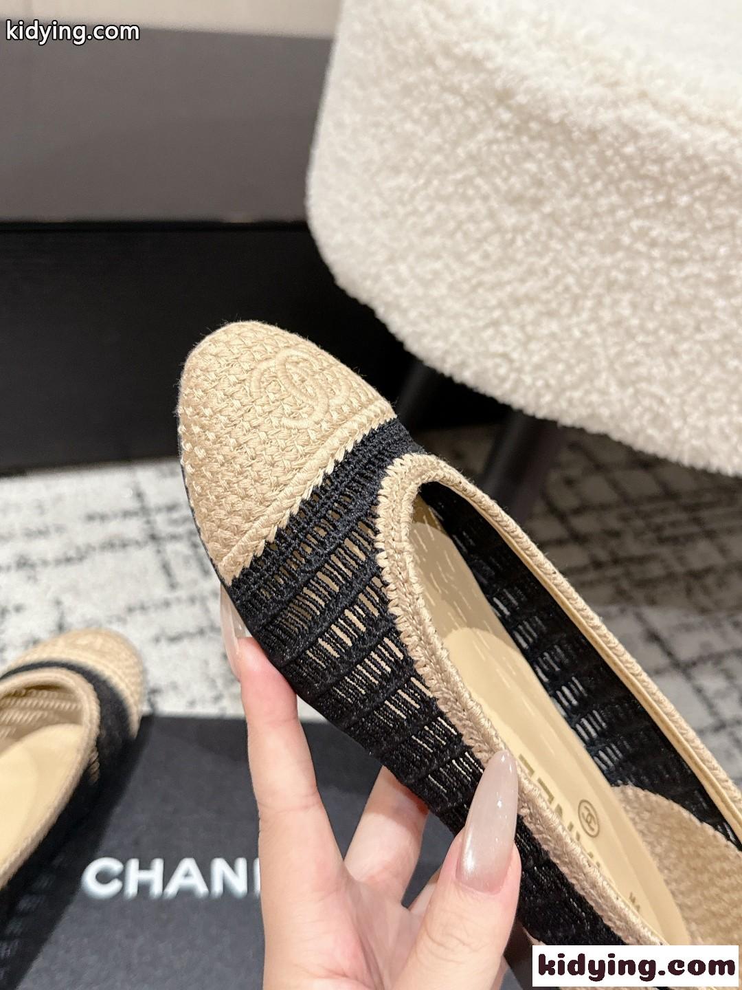 涼しげな足元◆メッシュバレリーナ シャネル パンプス コピー 配色-3