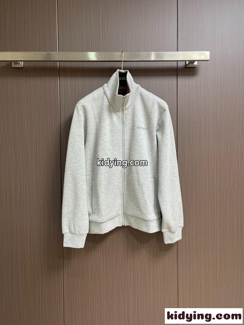 ロゴ刺繍 ジップアップ トラックジャケット グッチ ジャケット コピー グレー-0