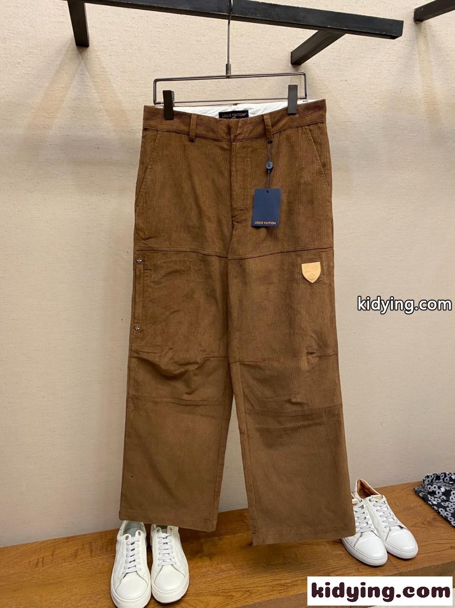 カジュアルコーデュロイパンツ ルイ・ヴィトン パンツ コピー ブラウン-1