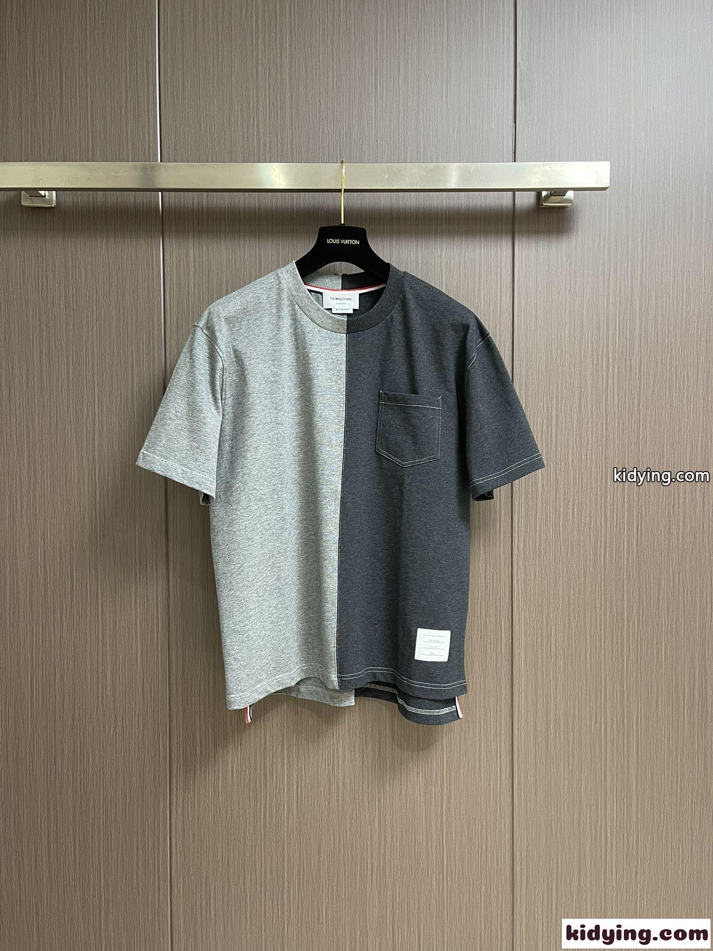 配色 切り替え クルーネック 半袖Tシャツ トムブラウン Tシャツ スーパーコピー-2