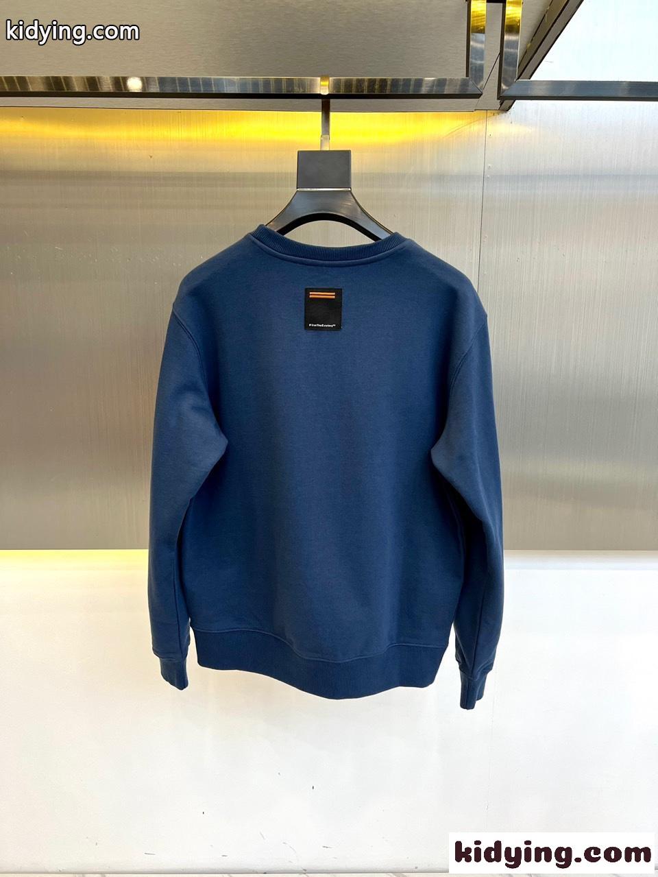 定番 合わせやすい スウェットシャツ エルメネジルド・ゼニア Tシャツ コピー ブルー-3