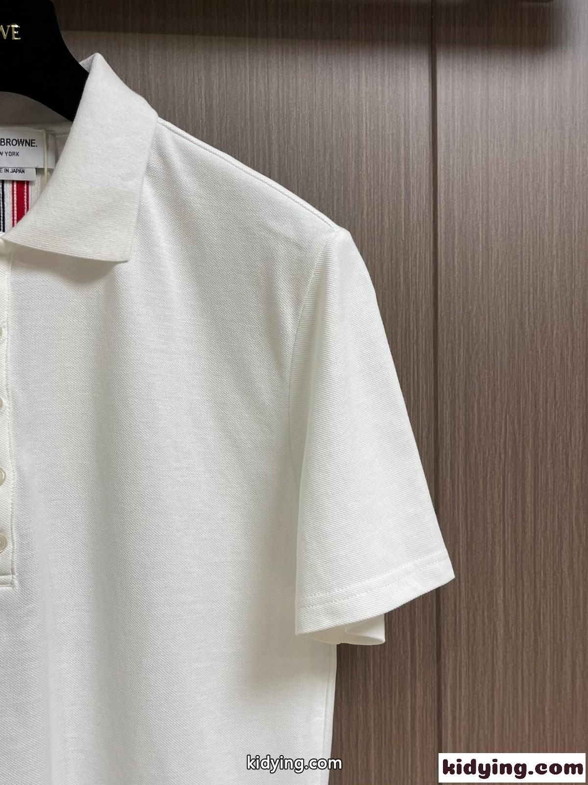 シンプル カジュアル トムブラウン Tシャツ コピー 半袖 ポロシャツ ホワイト-2