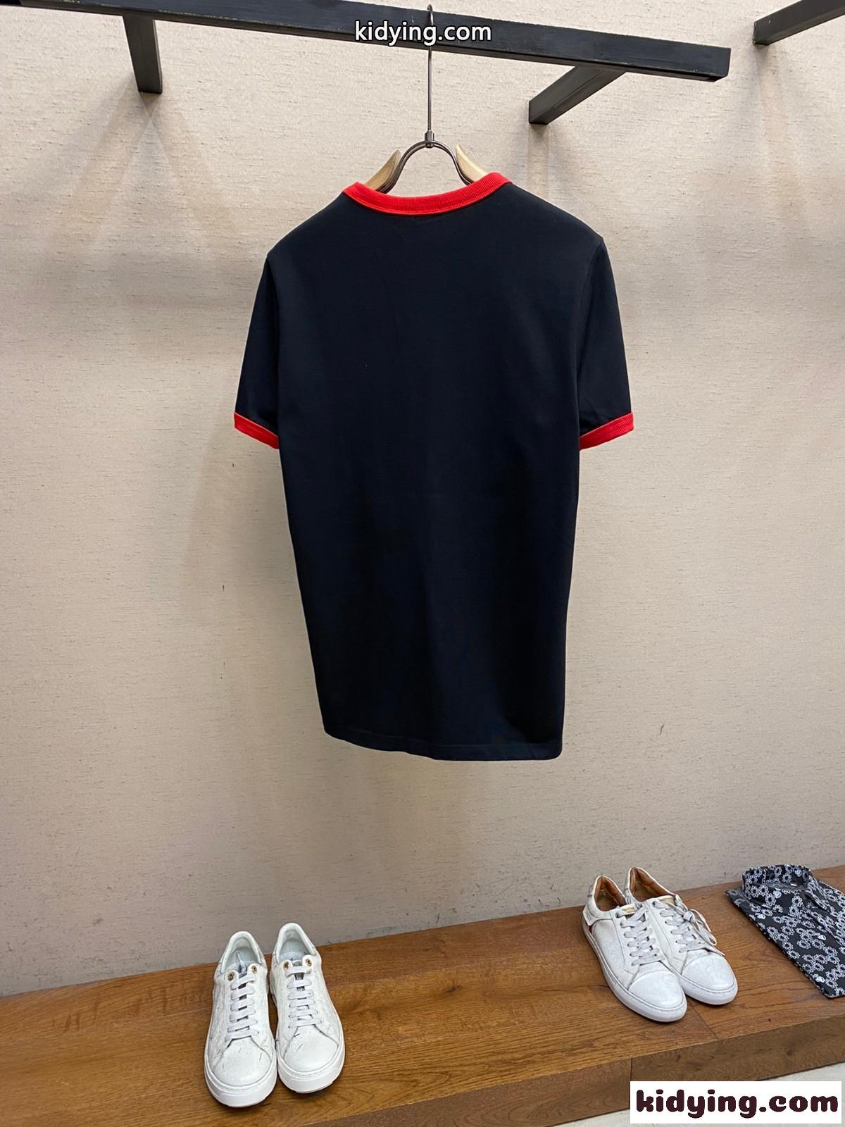おしゃれ コットンク ルーネック Tシャツ バーバリー 半袖Tシャツ コピー ブラック-2