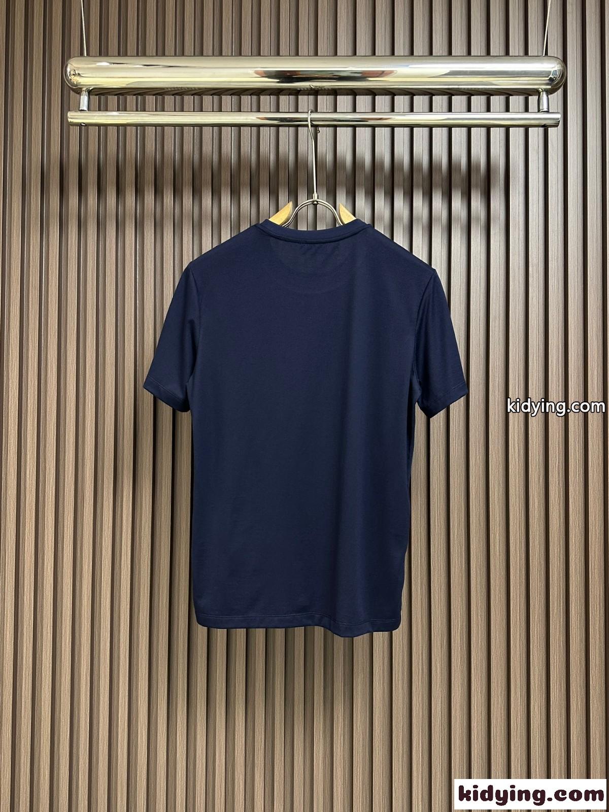 カジュアル 定番 クルーネック 半袖Tシャツ モンクレール Tシャツ コピー ネイビー-0
