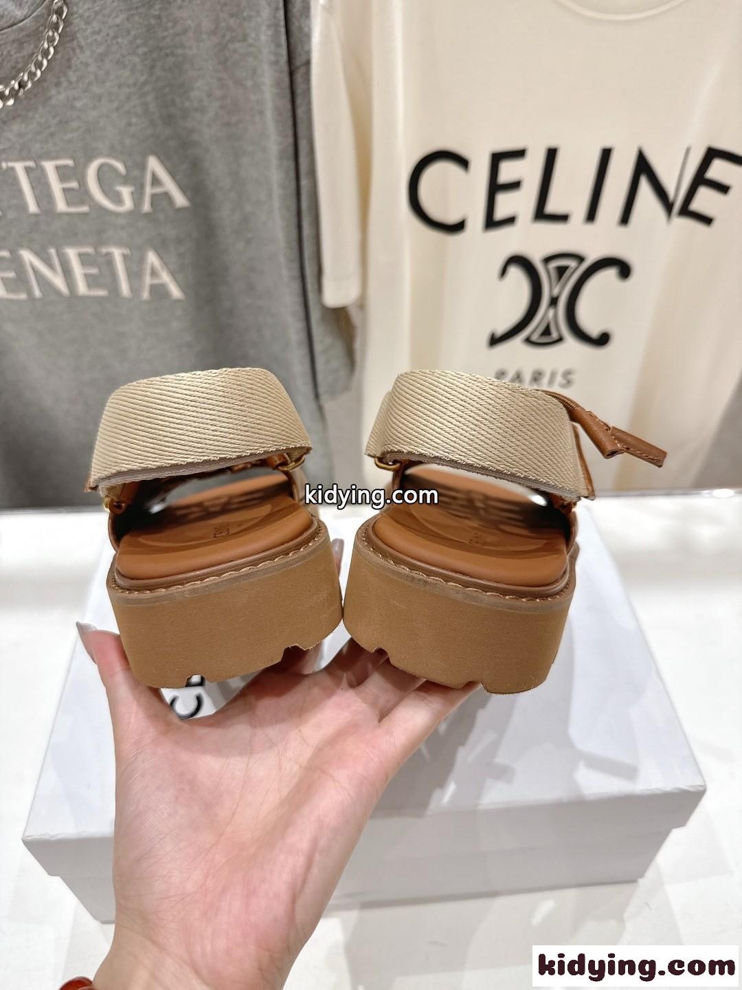 CELINE ビリー チャンキーサンダル セリーヌ スーパーコピー ブラウン-3