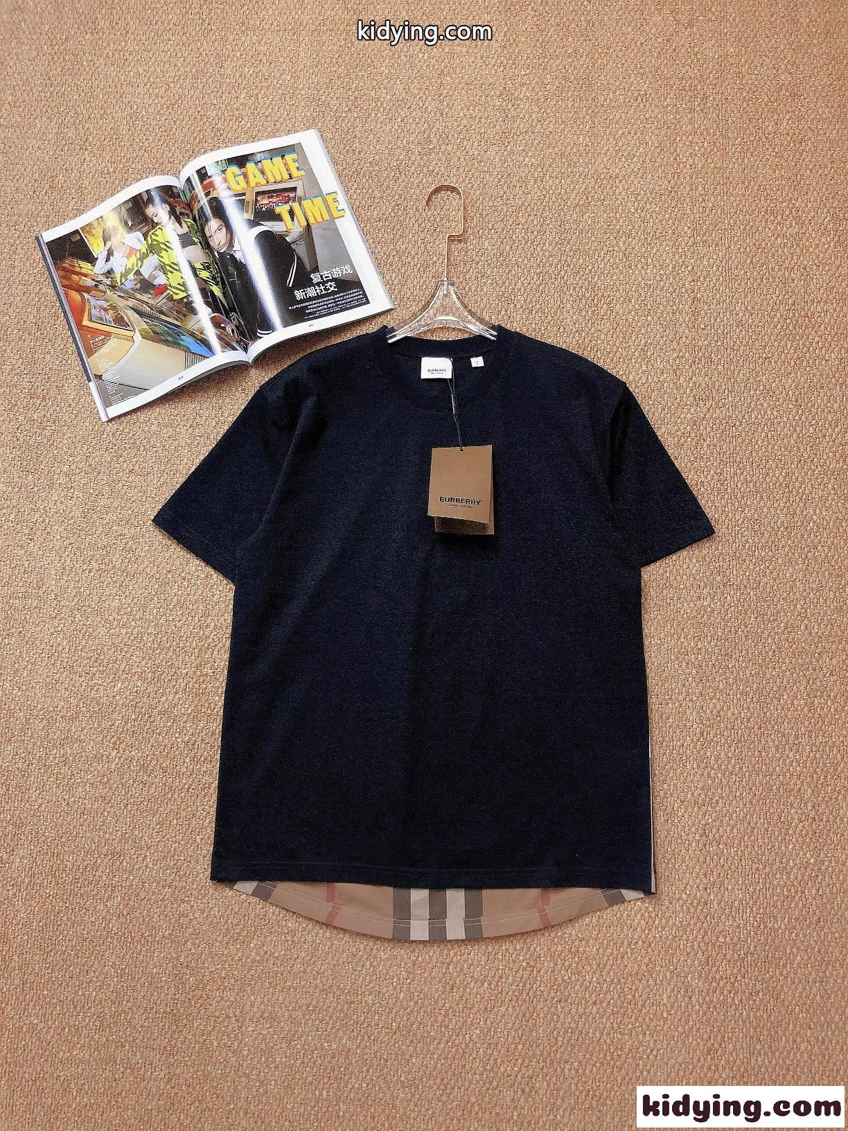 カジュアル 切り替え 着心地いい クールネック プルオーバー バーバリー 半袖tシャツ コピー おしゃれ ゆったり-0