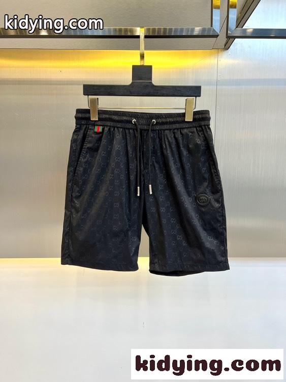 上品 おしゃれ GGジャガード グッチ パンツ コピー メンズ ショートパンツ ブラック-0
