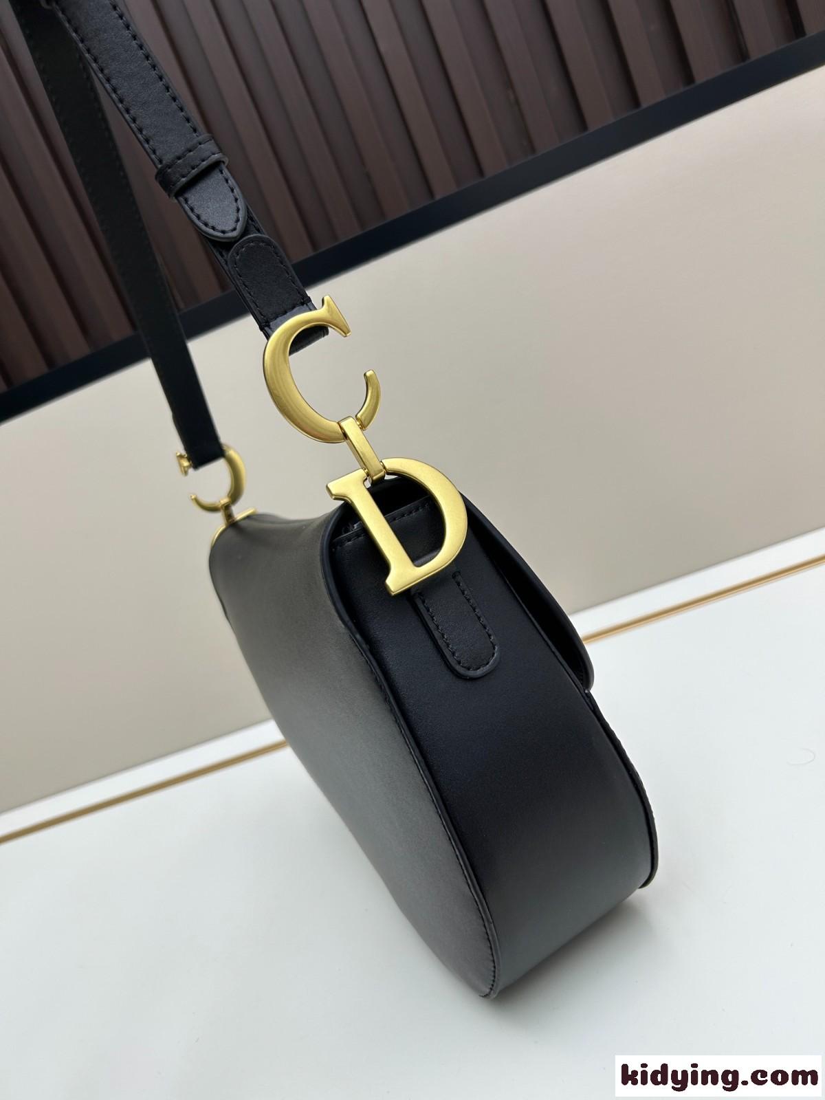 ディオール Saddle ストラップ付き ソフトバッグ ミディアム コピー ブラック-2