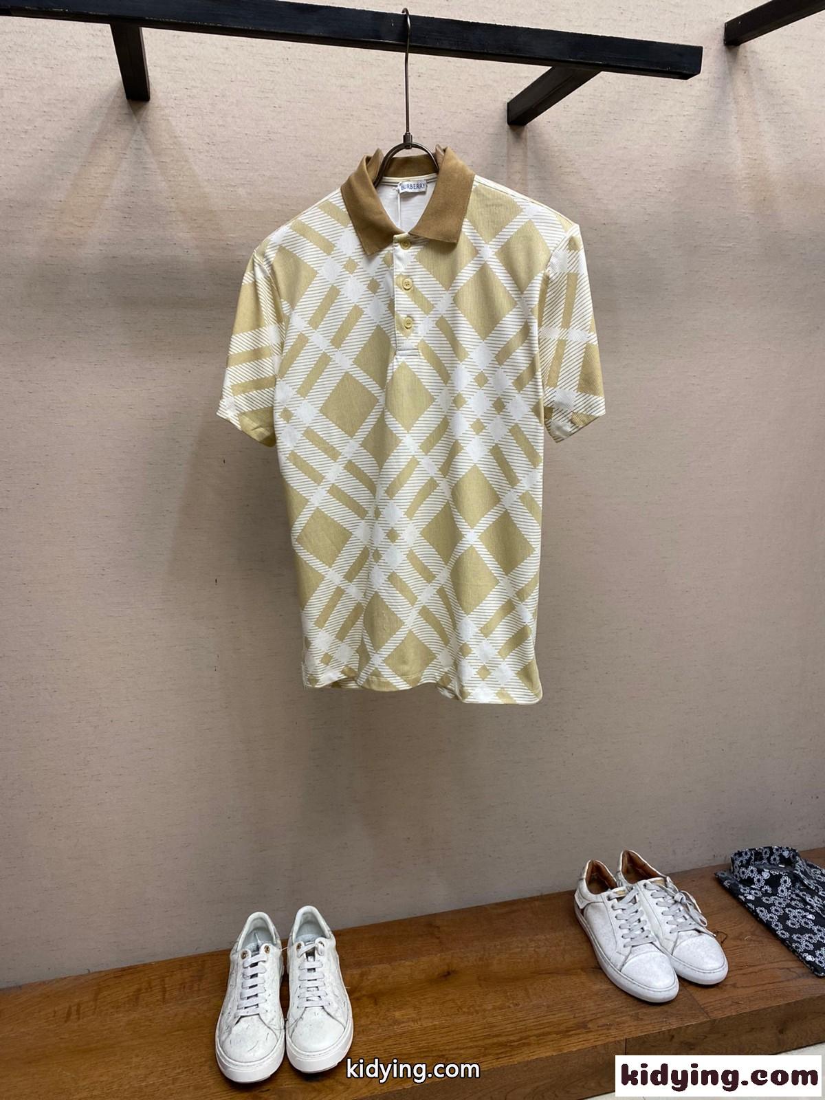 定番 チェック ポロシャツ バーバリー 半袖Tシャツ コピー ベージュ-0