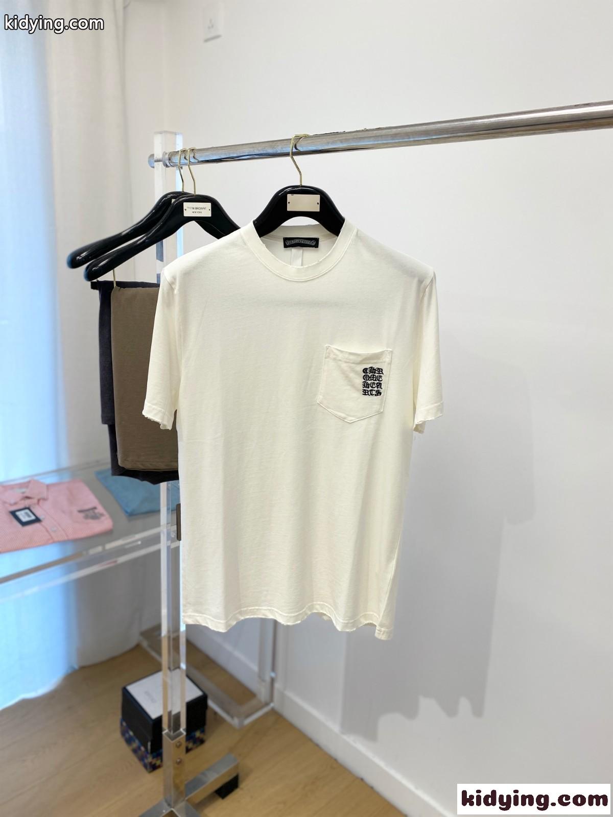 シンプル カジュアル クロムハーツ 半袖Tシャツ コピー 刺繍入り ホワイト-0
