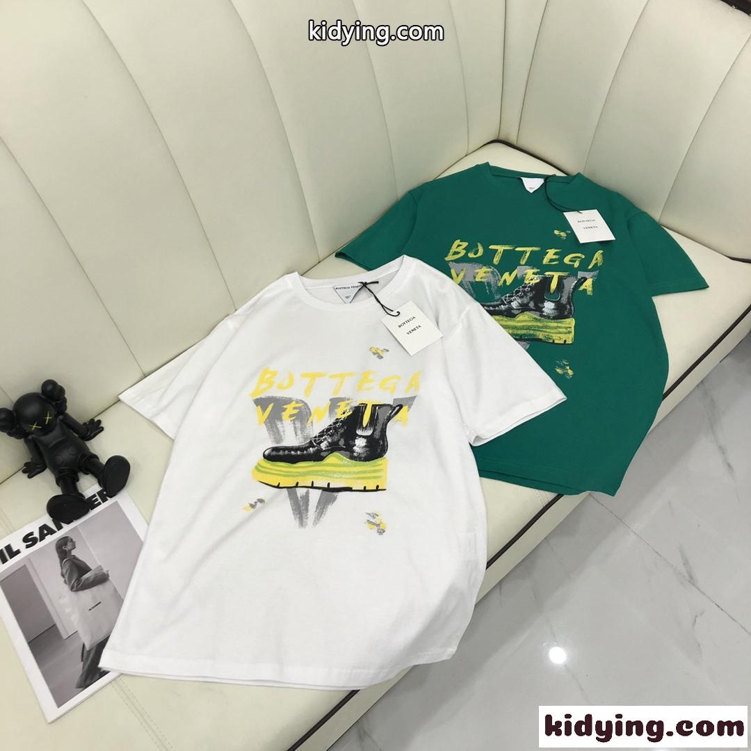 プリント クルーネック 春夏 ボッテガヴェネタ 半袖tシャツ コピー 可愛い レディース トップス 人気 新作-0
