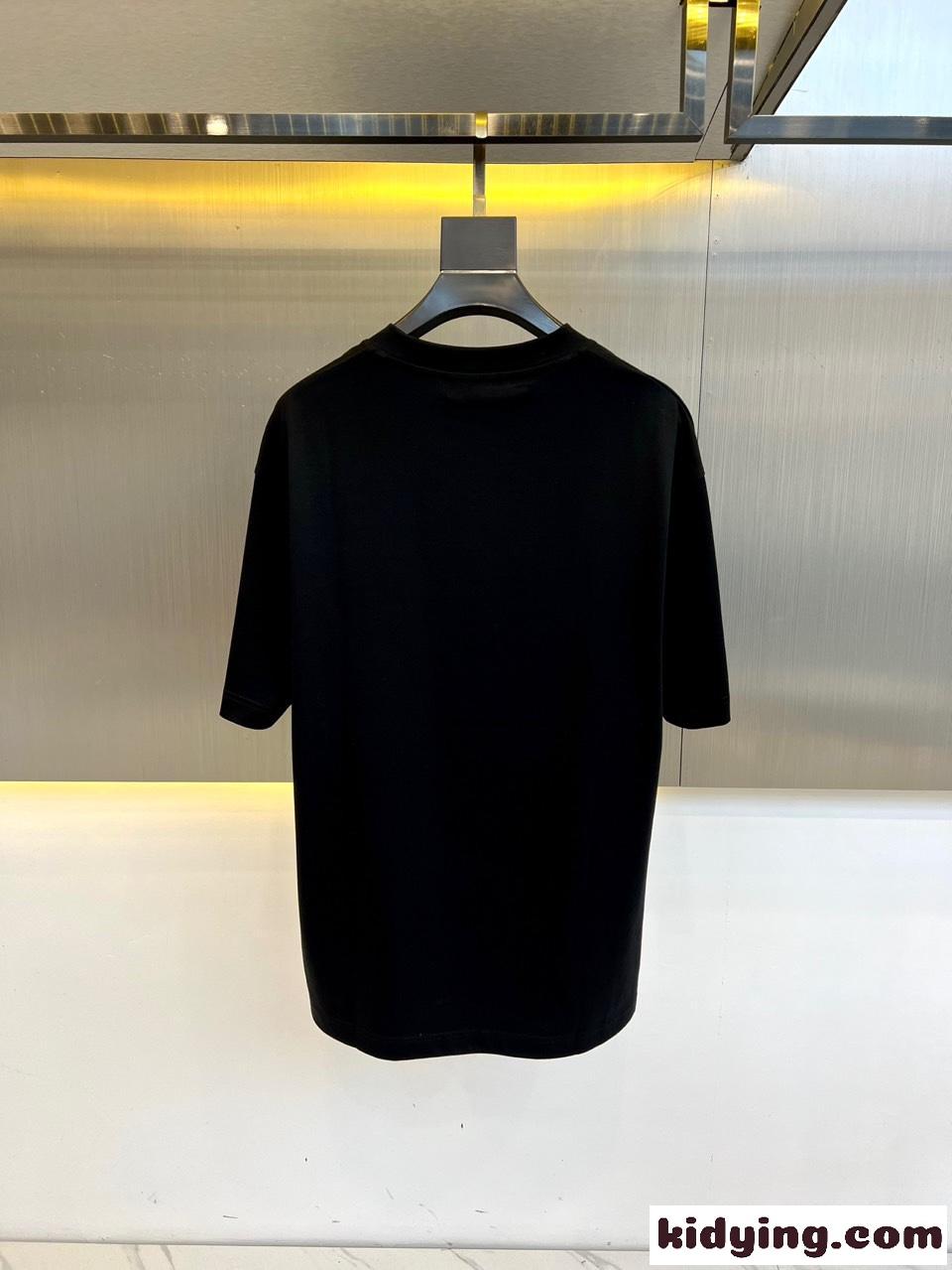 カジュアル ロゴ入り コットン 半袖Tシャツ ジバンシィ Tシャツ コピー ブラック-4