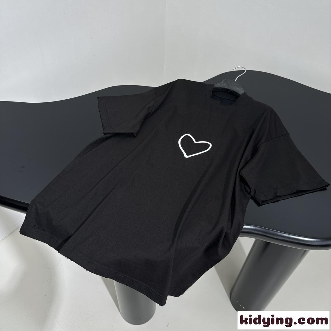 オーバーサイズ LOVEY 半袖Tシャツ バレンシアガ Tシャツ コピー ブラック-2