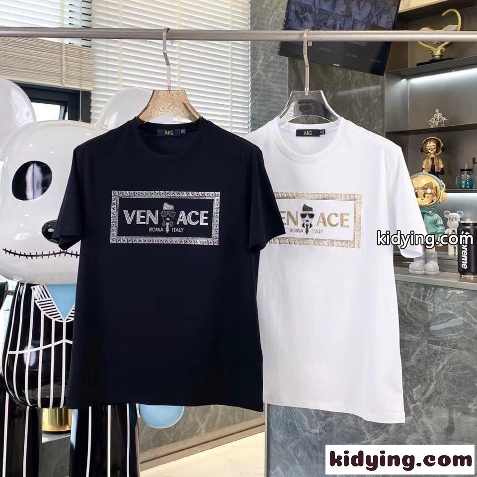 シンプル おしゃれ 着心地いい クルーネック ヴェルサーチェ 半袖Tシャツ コピー 春夏 定番 メンズ トップス-3