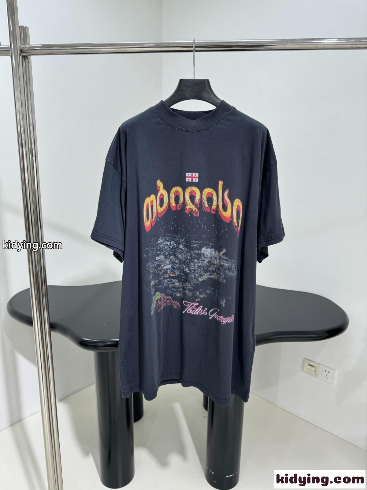 バレンシアガ Tシャツ 偽物 カジュアル お洒落 合わせやすい 半袖Tシャツ-1