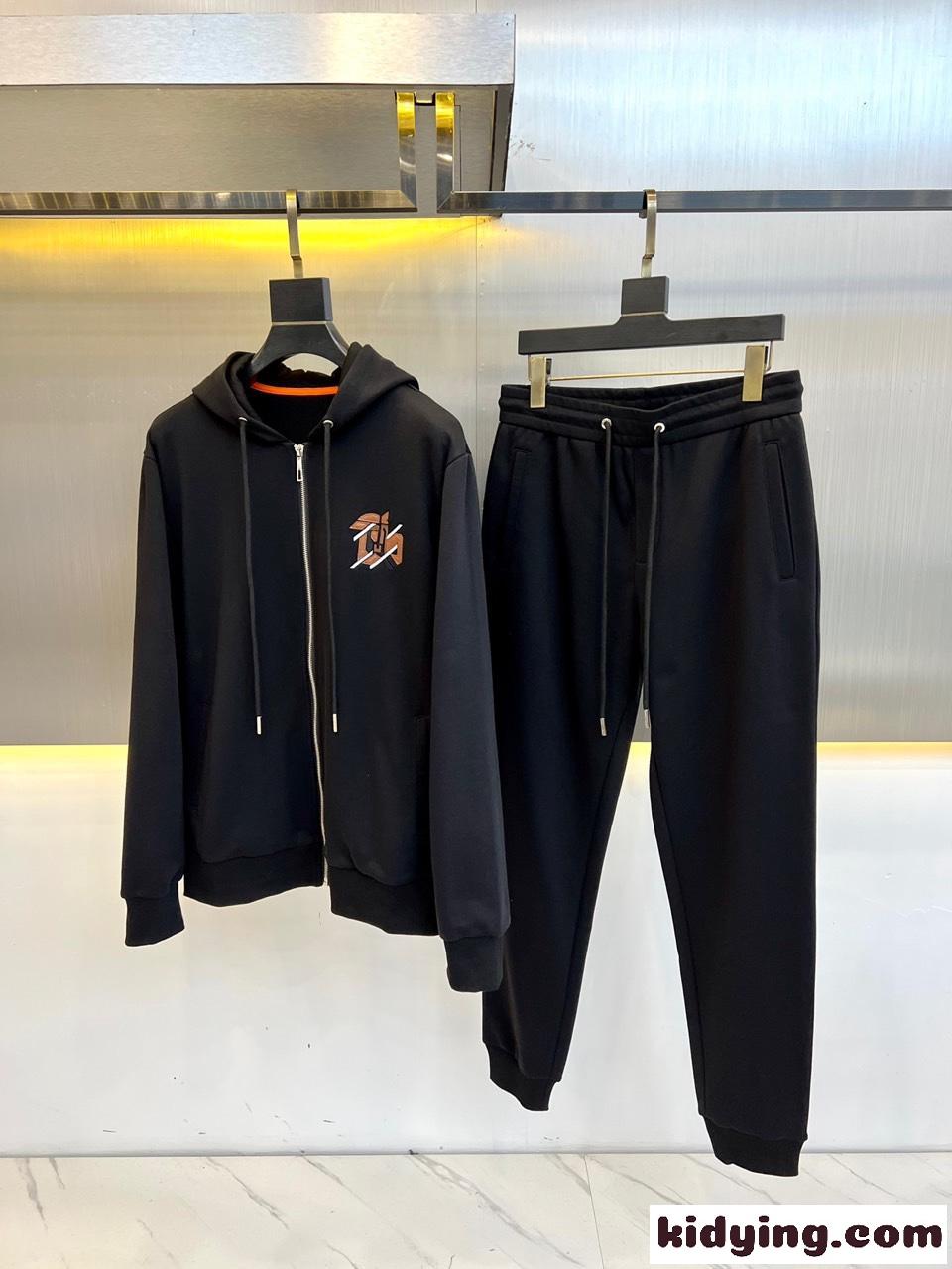 ジップパーカー×スウェットパンツ エルメス セットアップ コピー 上下セット-1