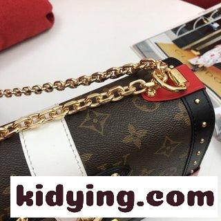 ルイヴィトン バッグ ショルダー コピー 装飾抜き穴のデザイン 皮革とMonogram帆布の生地 色を合わせたレースのリベットチェーンtwistの女性バッグ-2