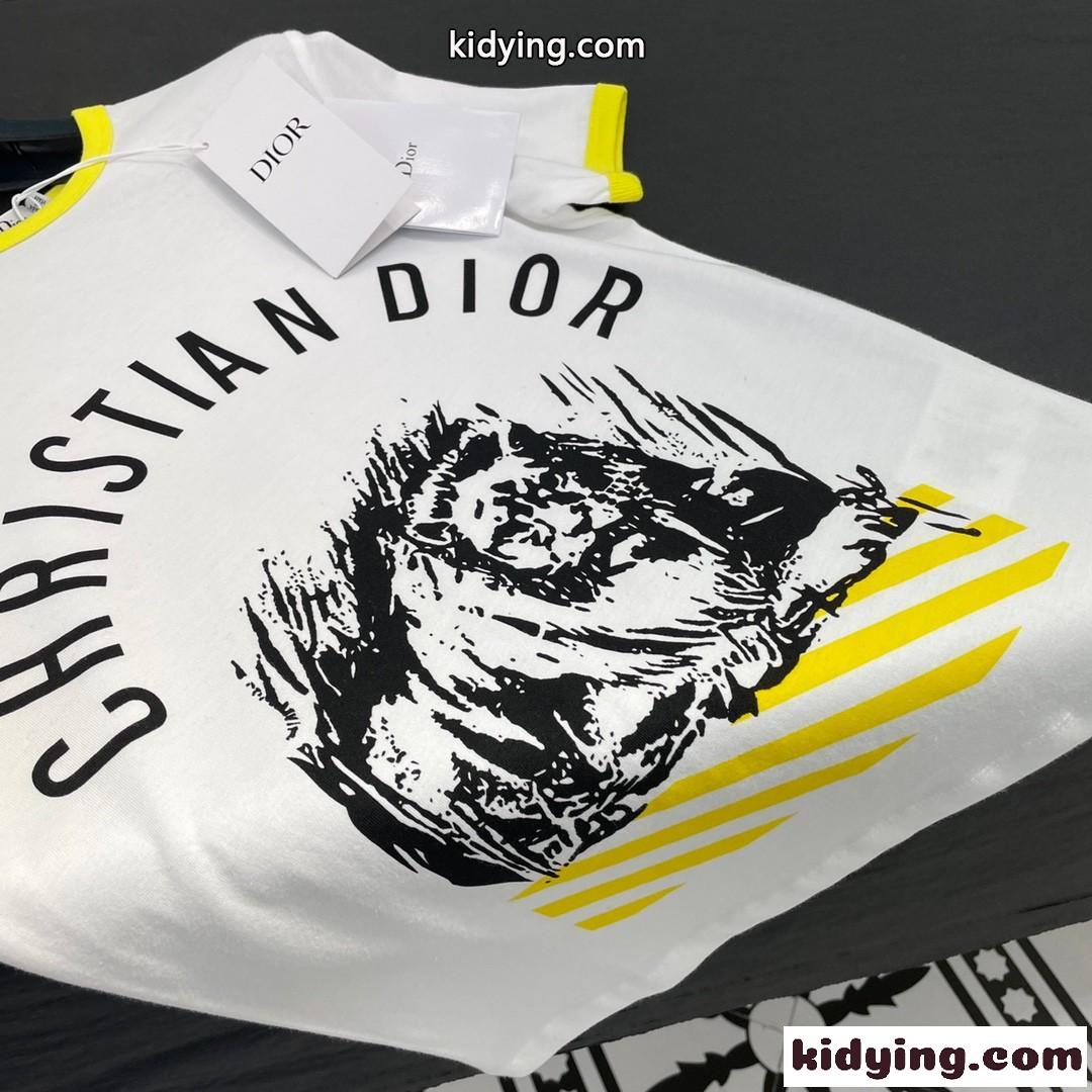新作 おしゃれ プリント クルーネック レディース クリスチャン・ディオール Tシャツ コピー 半袖 春夏 人気-3