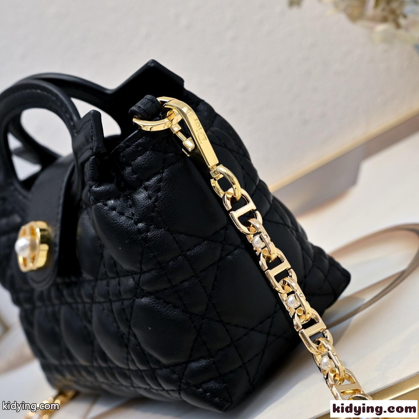 人気 新作 クリスチャン・ディオール バッグ コピー Dior Jolie トップハンドル ミニバッグ ブラック-3