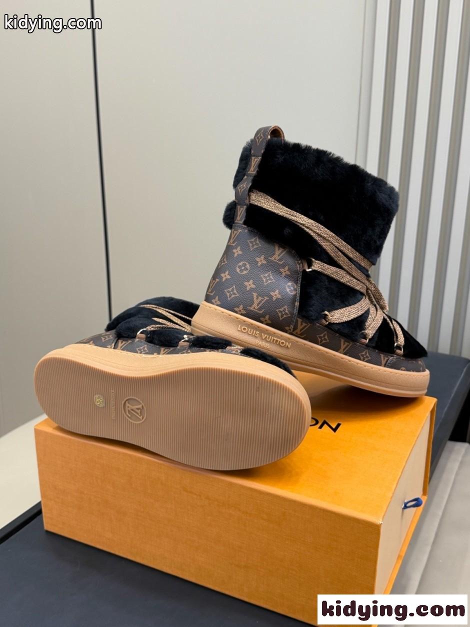 ルイ・ヴィトン スーパーコピー LV クラウド レースアップ アンクルブーツスニーカー ブラック-3