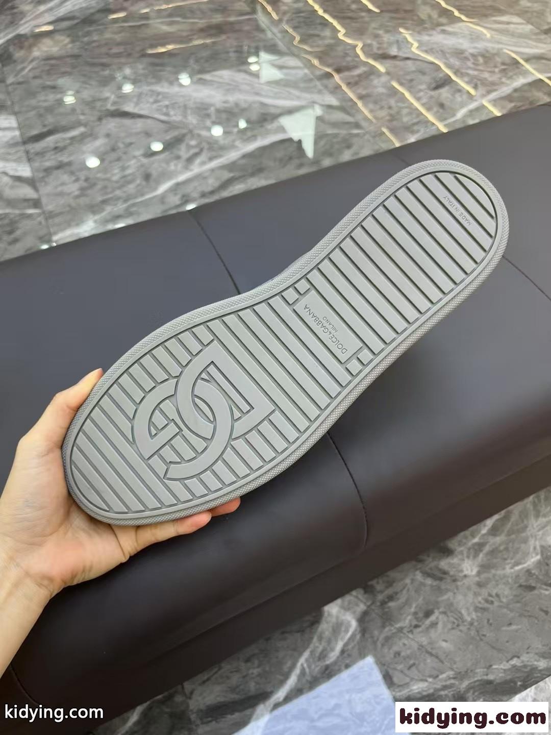 爽やかな通気性 D&G サントロペ レザー スニーカー ドルチェ&ガッバーナ コピー グレー-3
