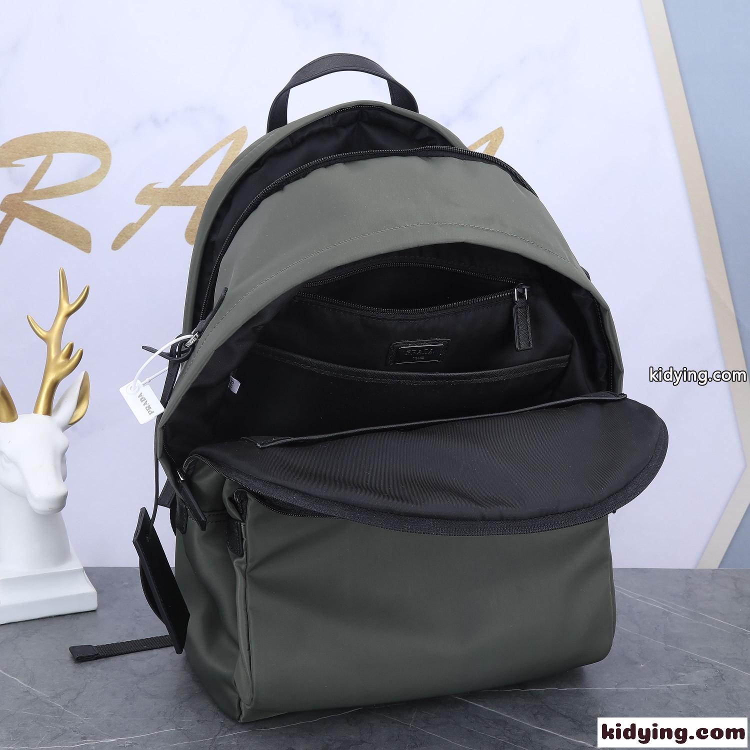 レディース メンズ リュック プラダ バッグ コピー ナイロン xサフィアーノレザー バックパック-3