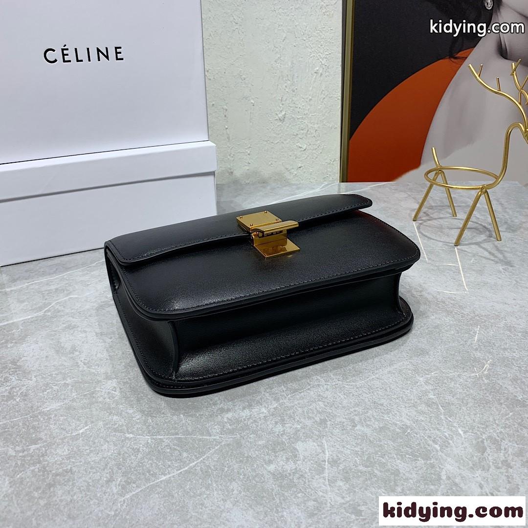 人気 上品 クラシック レザー ショルダーバッグ セリーヌ バッグ コピー ブラック-2