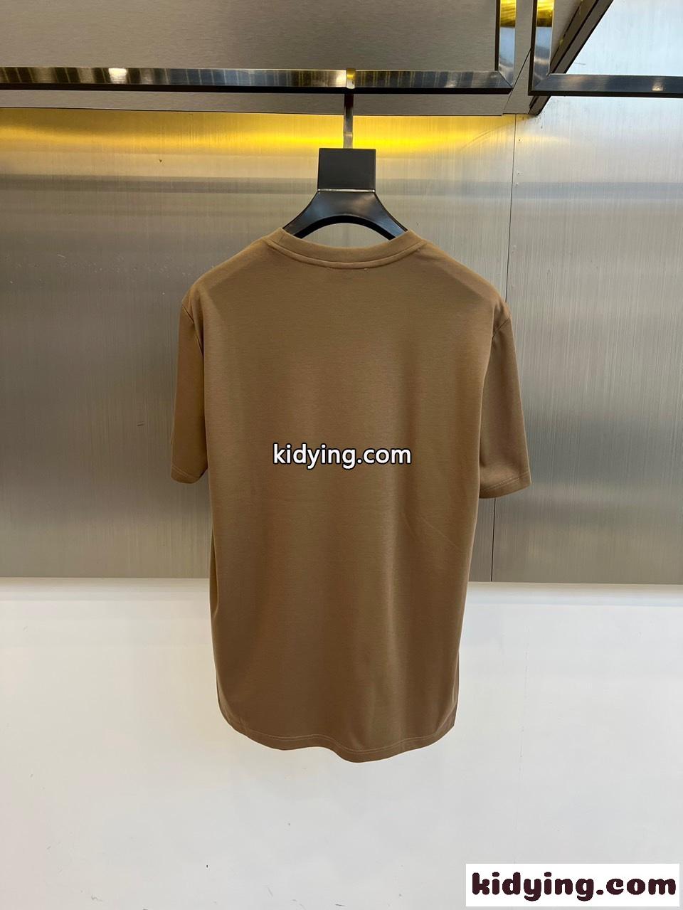 洗練された アルマーニ Tシャツ コピー カジュアル クルーネック 半袖Tシャツ ブラウン-3