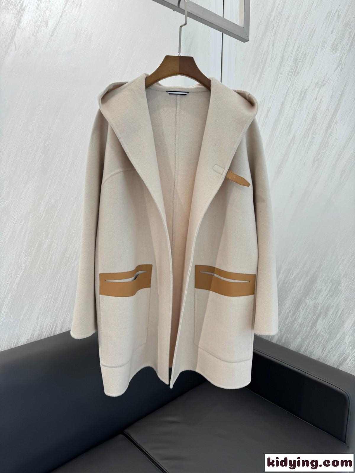 エレガント カシミヤ ダッフルコート エルメス スーパーコピー ベージュ-2