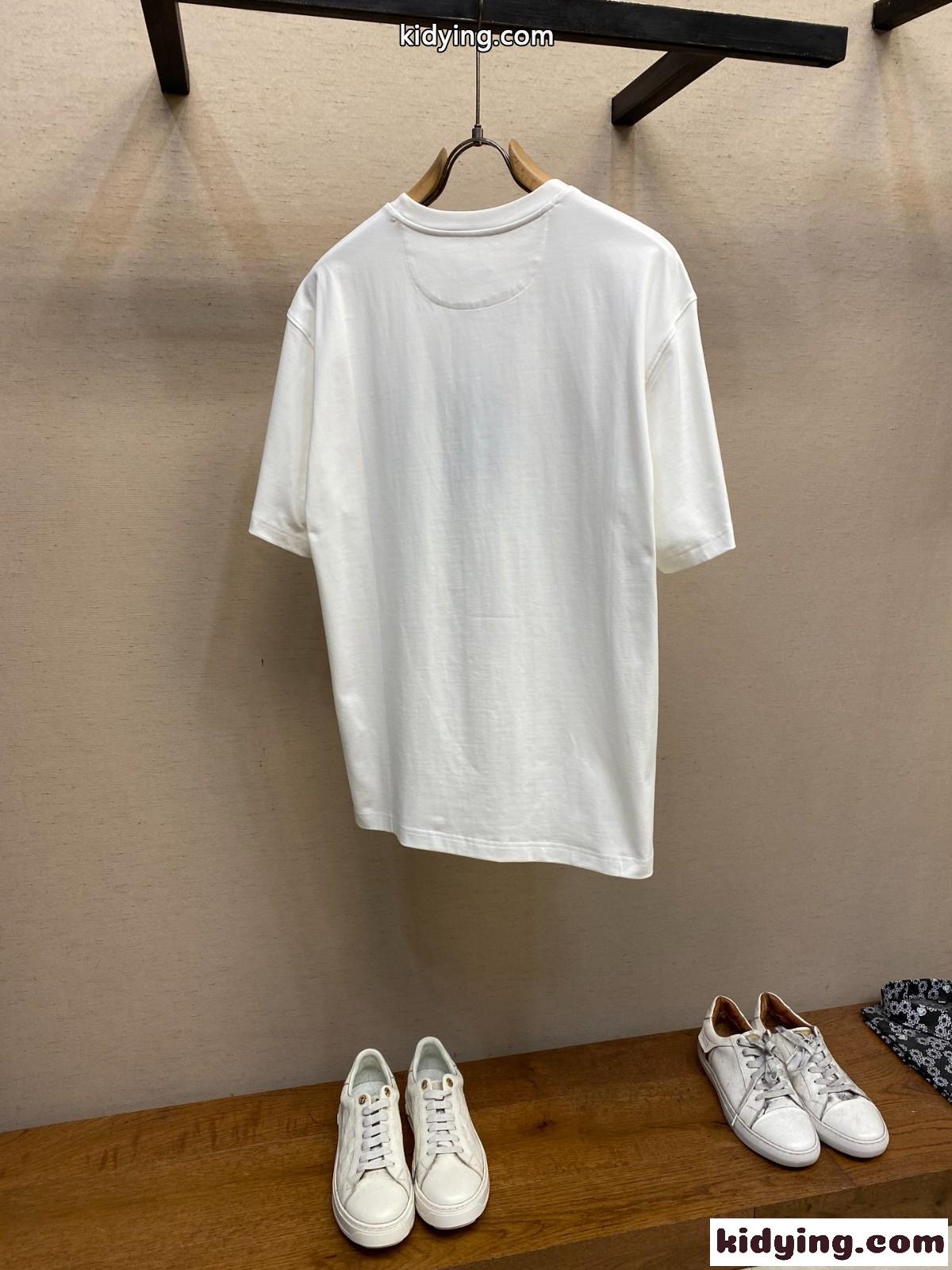 カジュアル ゆったり ロゴ 半袖Tシャツ ヴェルサーチェ Tシャツ コピー コットン ホワイト-1