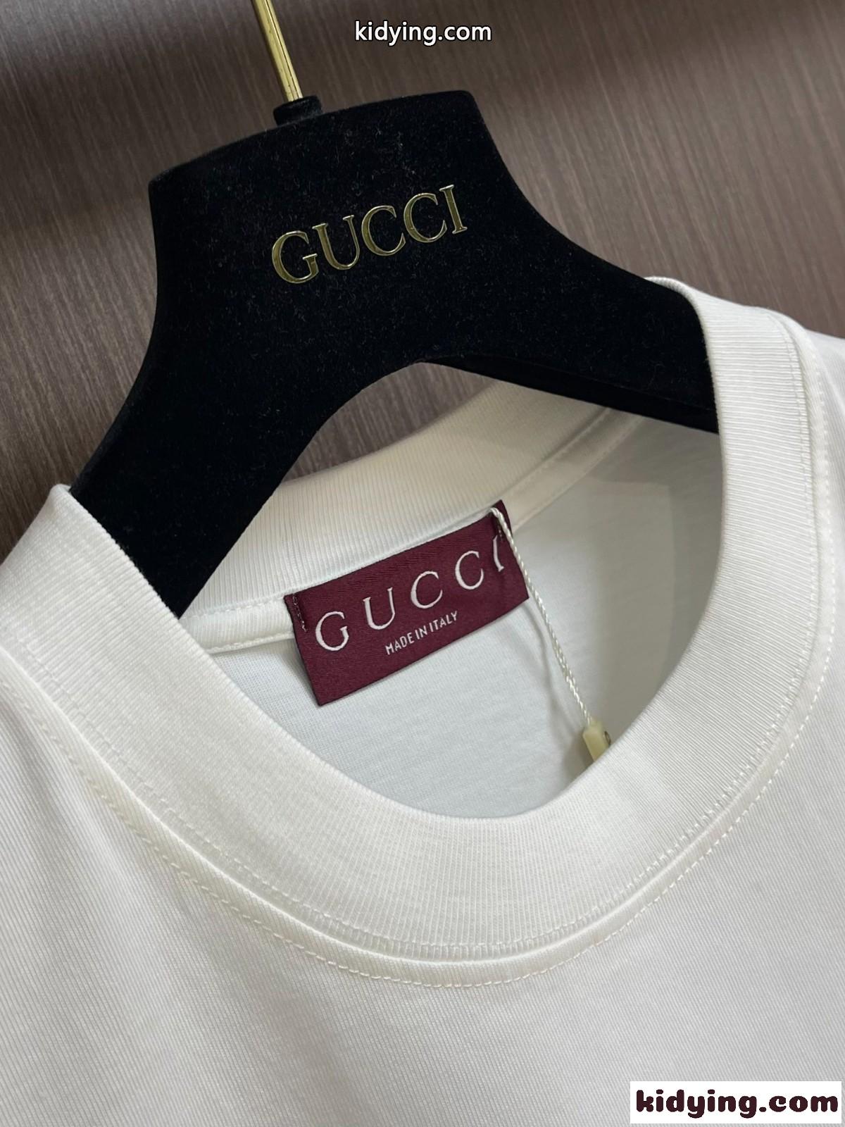 GUCCI プリント コットン 半袖Tシャツ グッチ Tシャツ コピー ユニセックス-1