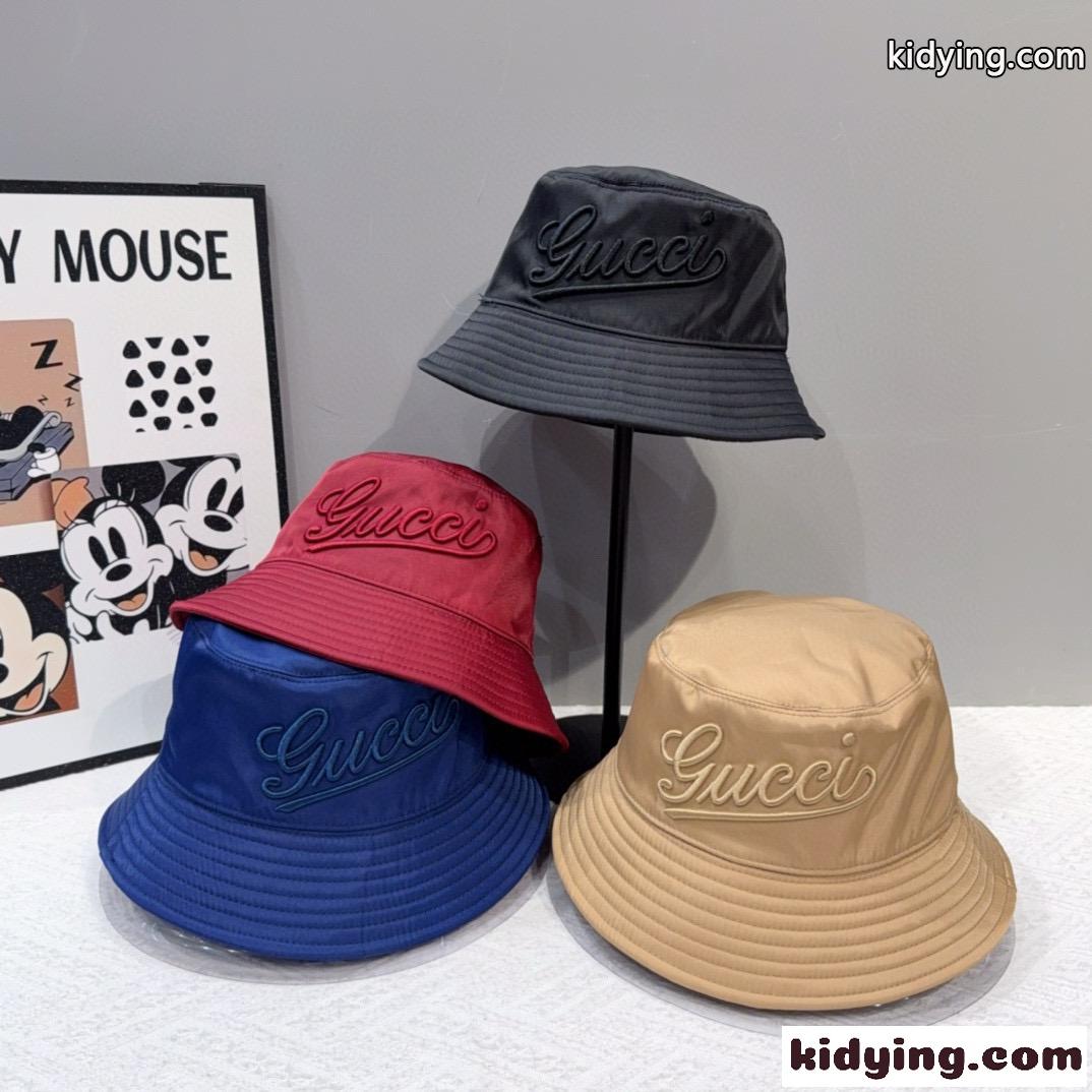 洗練された モダン ロゴ刺繍 バケットハット グッチ キャップ 偽物 帽子-4