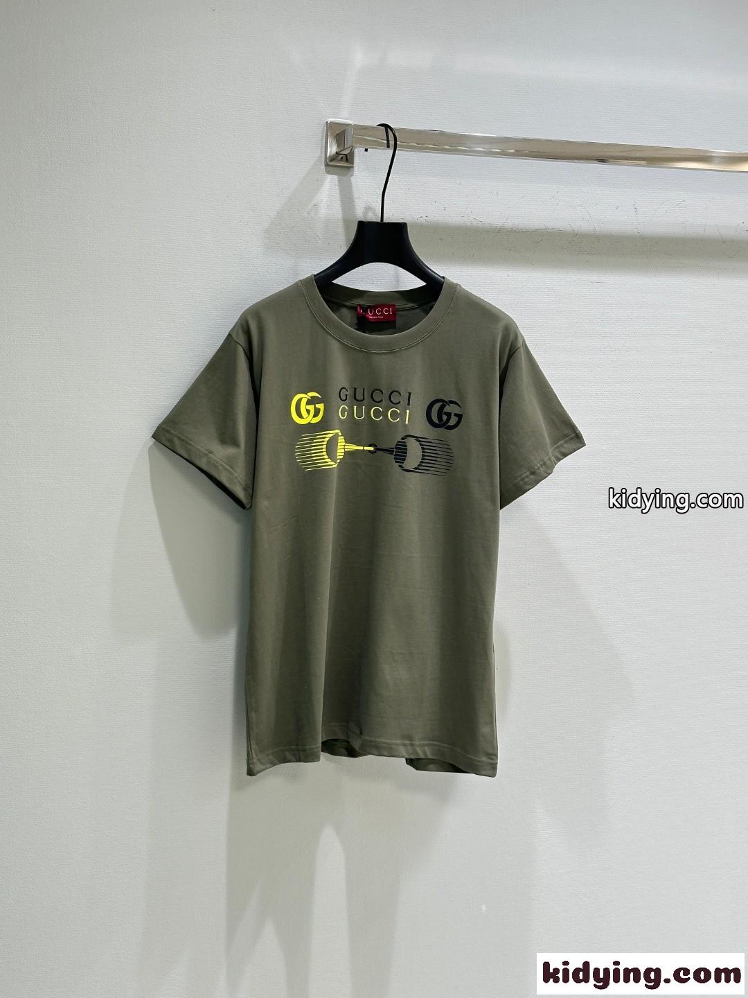 定番 カジュアル クルーネック グッチ Tシャツ コピー 半袖トップス グリーン-0