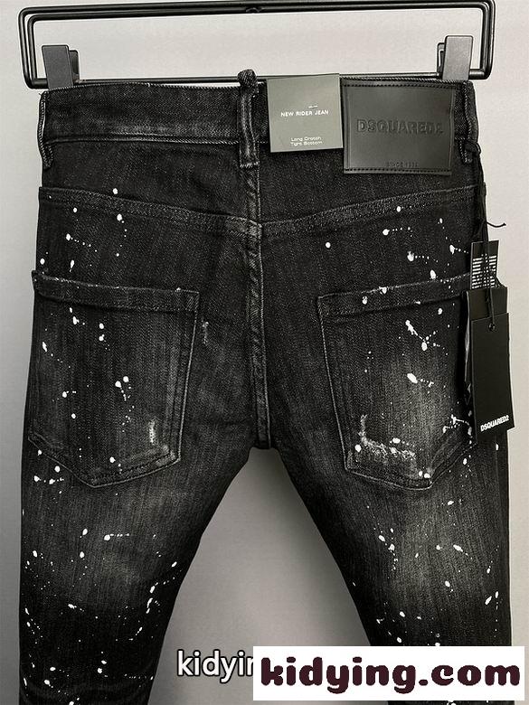 ダメージ加工 プリント ディースクエアード ジーンズ コピー デニムパンツ-4
