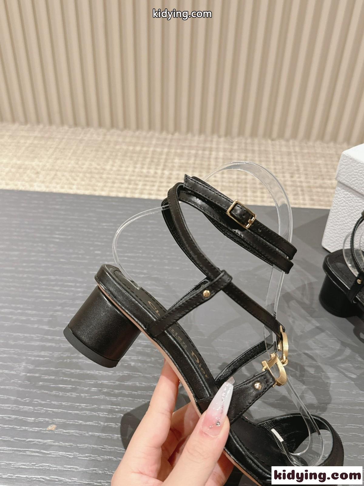 洗練された 4cm Cest Dior ヒールサンダル クリスチャン・ディオール サンダル コピー ブラック-3