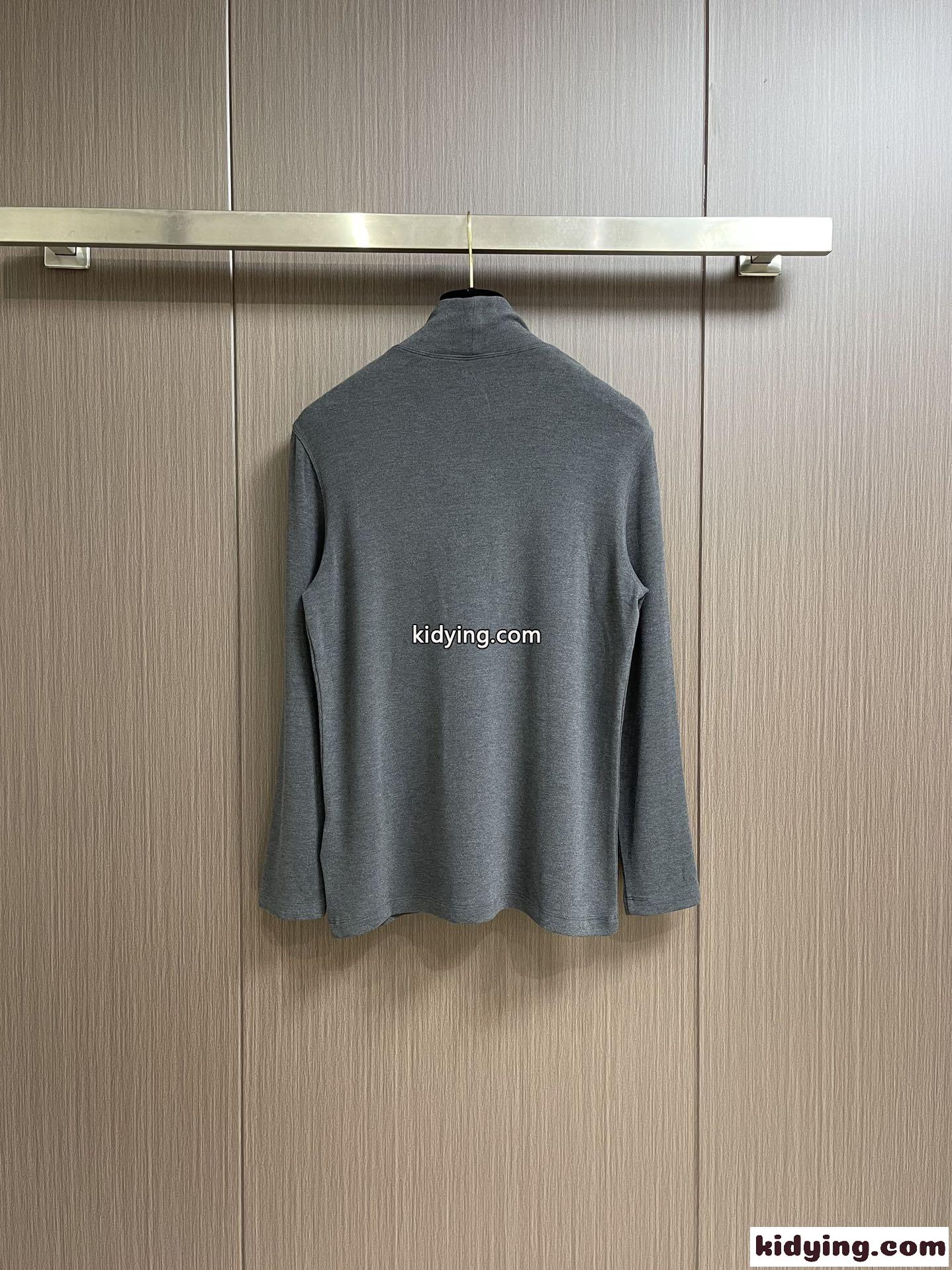 ベーシック 合わせやすい タートルネック 長袖Tシャツ プラダ Tシャツ コピー ダークグレー-2