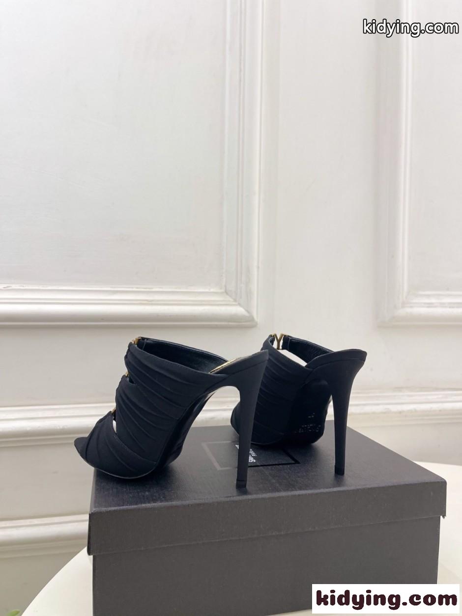 YSL エミリー ミュール イヴ・サンローラン サンダル コピー ブラック-3