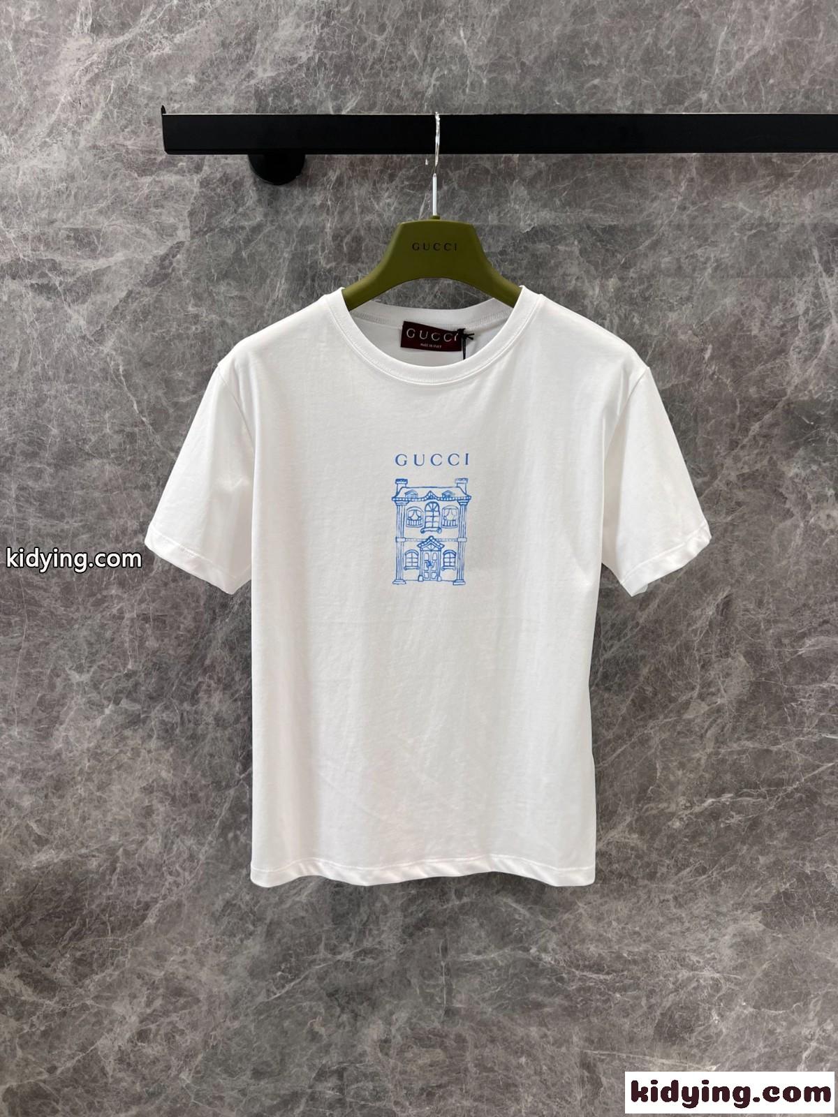 定番 カジュアル 可愛い プリント 半袖Tシャツ グッチ Tシャツ コピー コットン-1