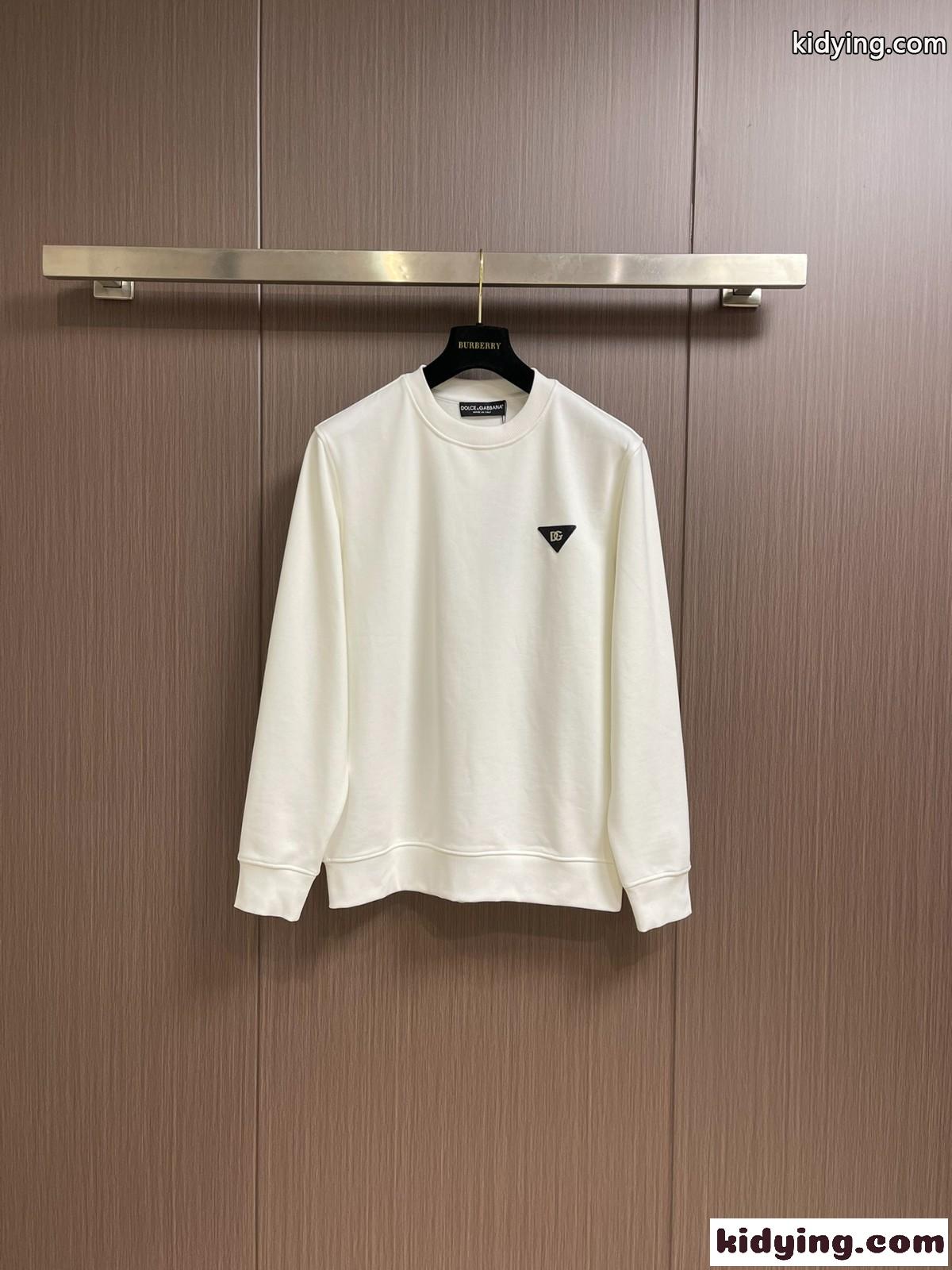 コットン クルーネック スウェットシャツ ドルチェ&ガッバーナ Tシャツ コピーホワイト-0
