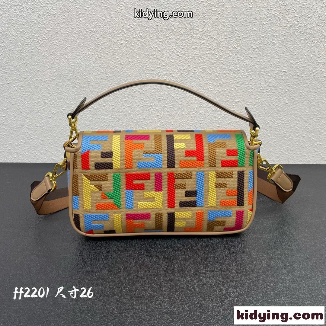 レディース ショルダーバッグ 刺繍 斜め掛け フェンディ バッグ 人気 コピー レトロ エレガント おしゃれ-1