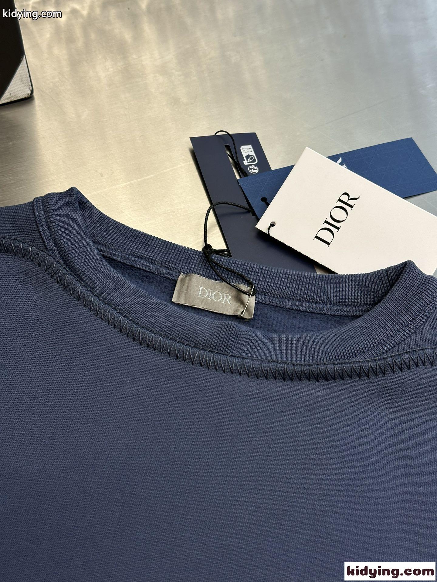 DIOR AND STONE ISLAND スウェットシャツ クリスチャン・ディオール Tシャツ コピー ブルー-3