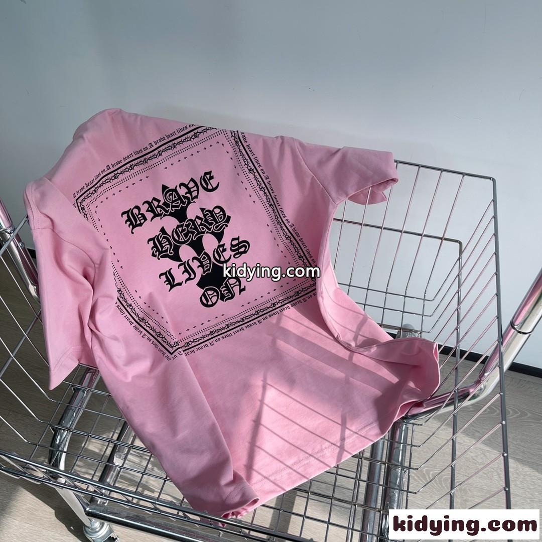 おしゃれ トレンド ビッグシルエット クロムハーツ 半袖Tシャツ コピー ロゴ 定番 合わせやすい-2