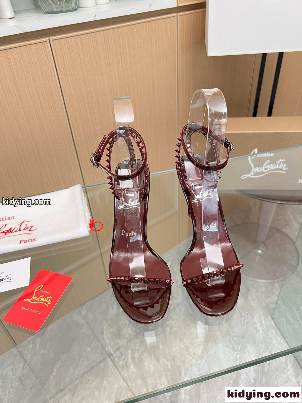 So Me 100 レザーサンダル 美脚 クリスチャン・ルブタン サンダル コピー ワイン-4