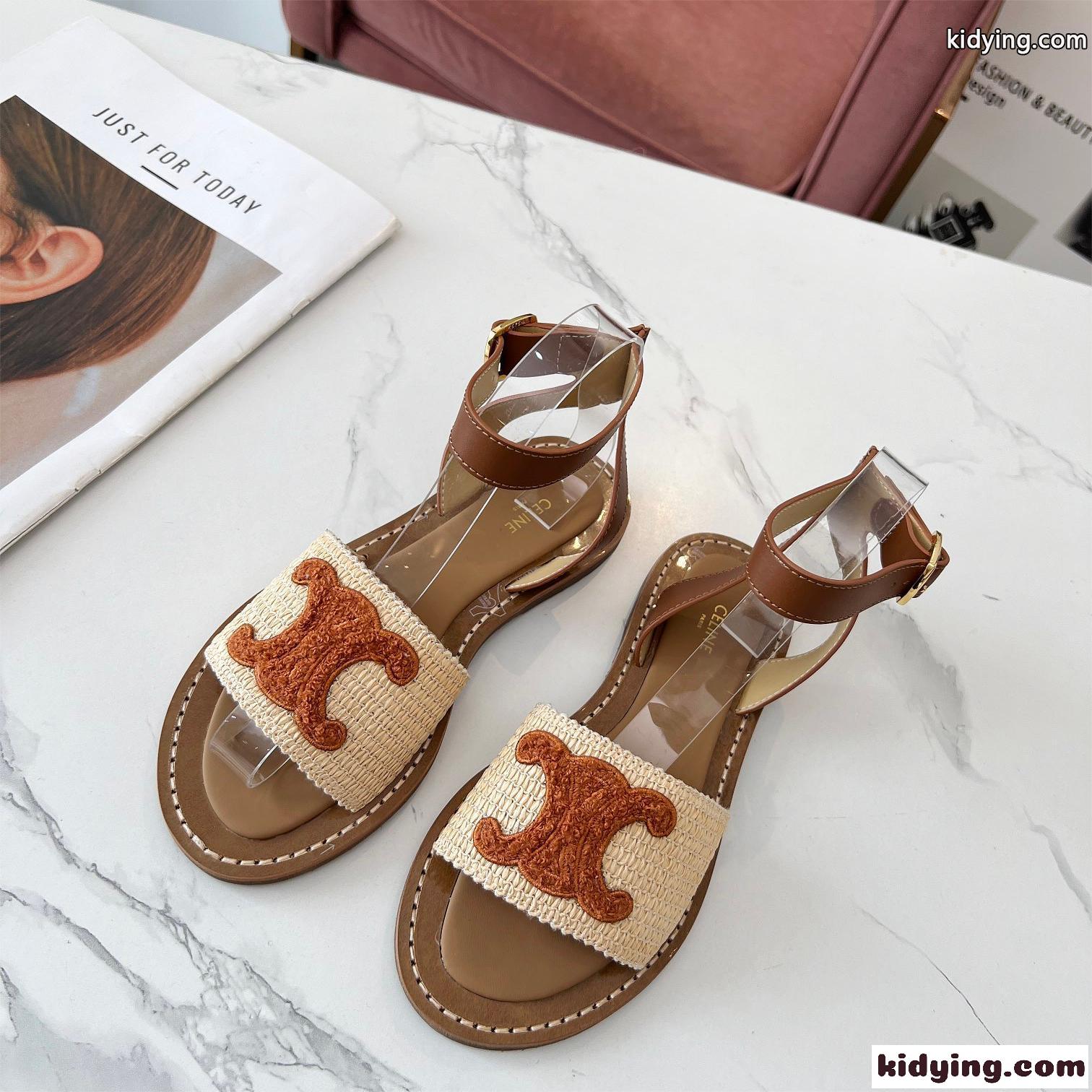 レディース CELINE リンピア フラット ストラップサンダル セリーヌ サンダル コピー-0