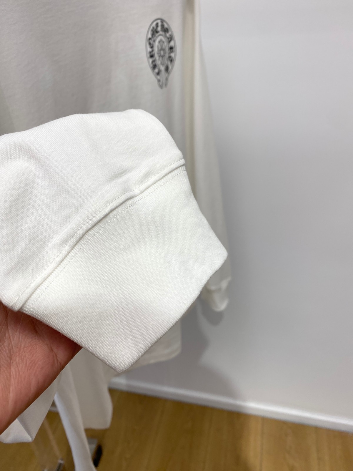 おしゃれ シンプル クルーネック プリント 長袖Tシャツ クロムハーツ Tシャツ コピー ホワイト-1