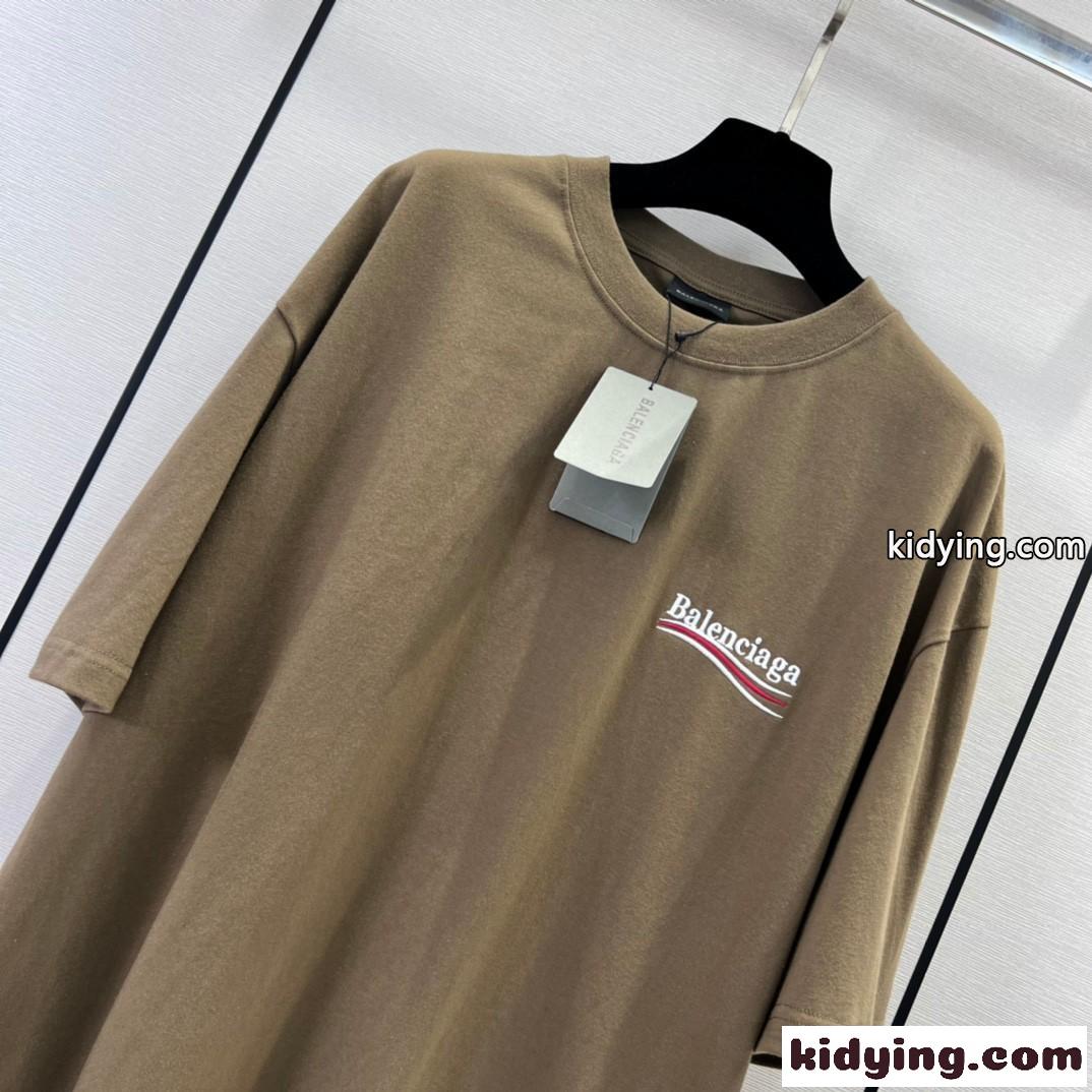 バレンシアガ Tシャツ コピー オーバーサイズ 体型カバー ユニセックス ロゴ コットン-0