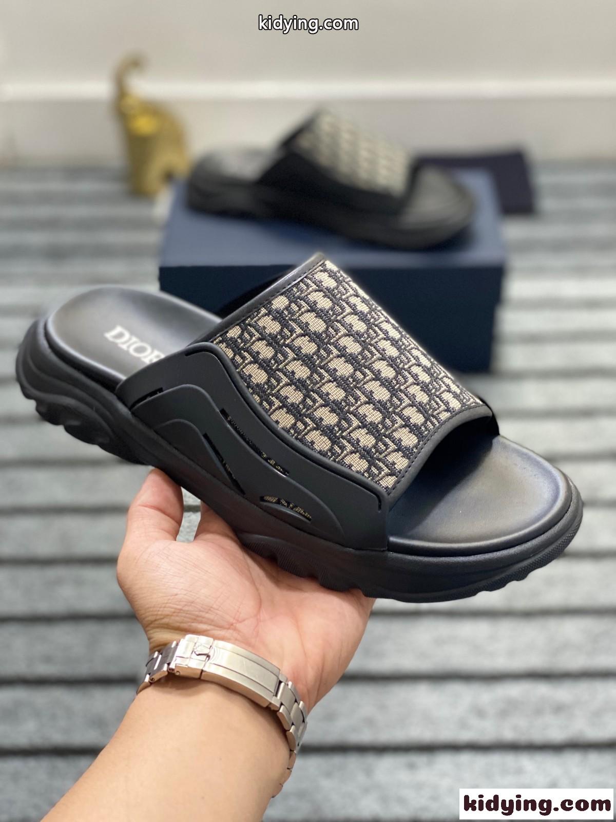 軽量 快適 Dior H-Town サンダル クリスチャン・ディオール サンダル コピー ブラック-3
