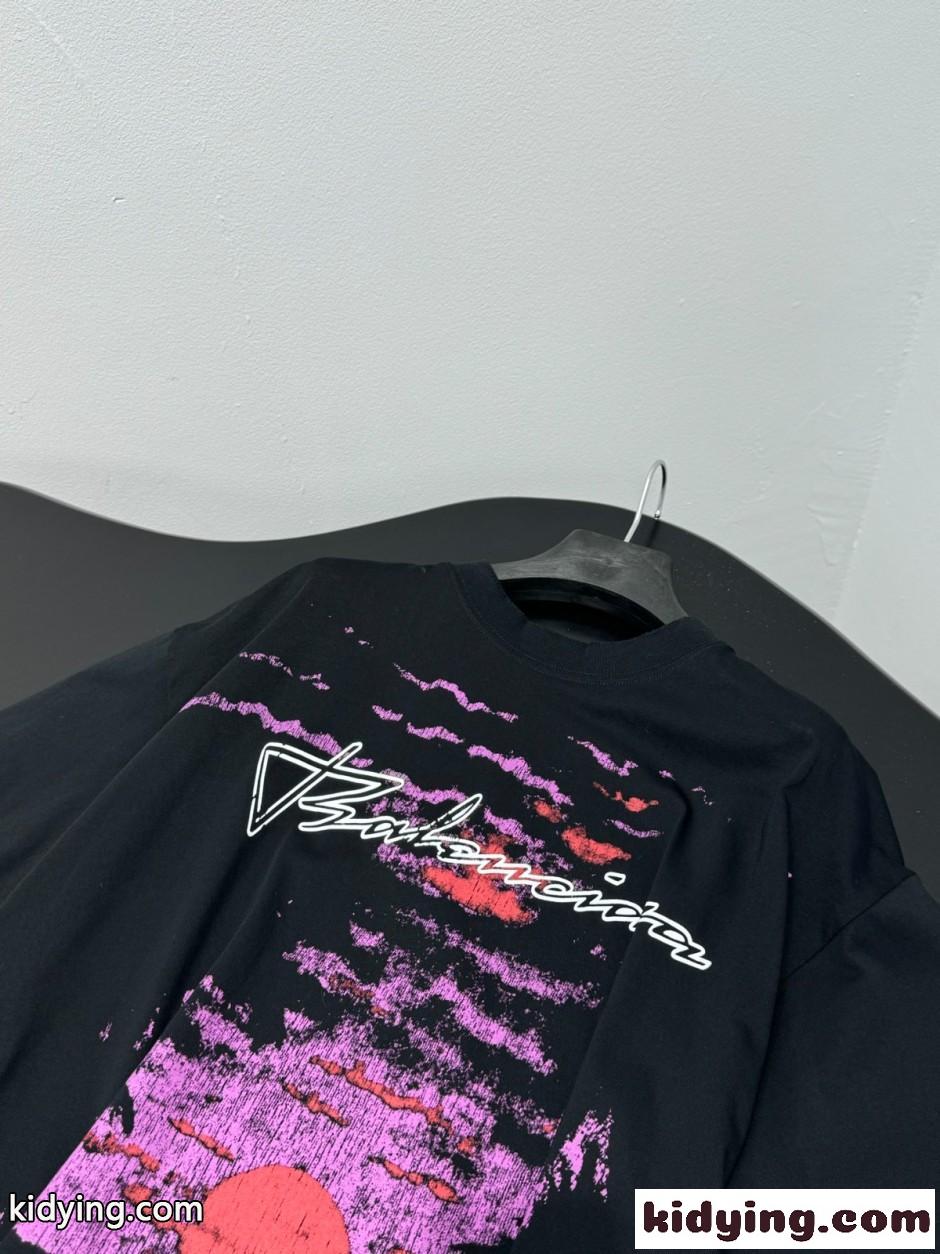 ユニセックス カジュアル オーバーサイズTシャツ バレンシアガ Tシャツ 偽物-2