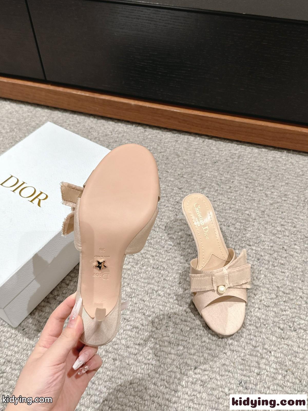 Adiorable ヒールミュール クリスチャン・ディオール サンダル コピー ベージュ-3